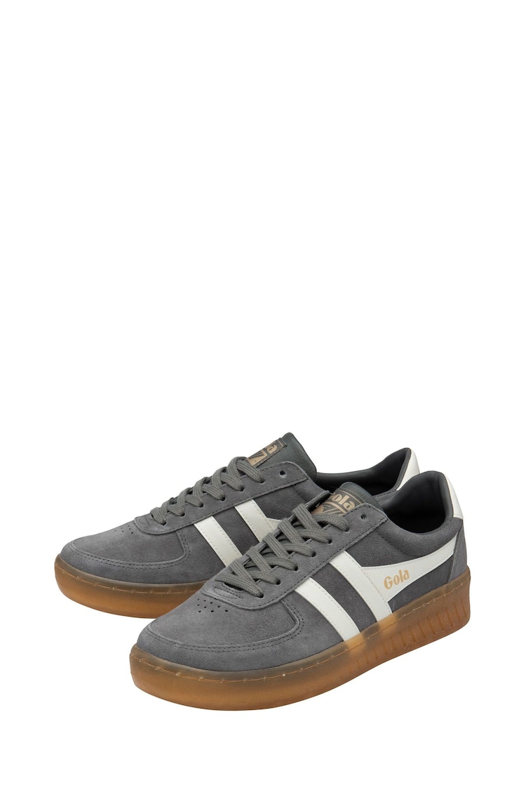 Gola Grey Mens Grandslam Suede Lace-Up Trainers - Image 4 of 4