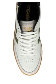 Gola snow white Mens Contact Leather Lace-Up Trainers - Image 4 of 4