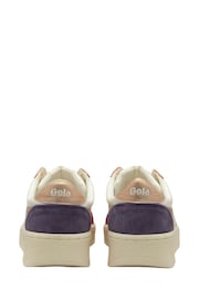 Gola White Ladies Grandslam Quadrant Lace Up Trainers - Image 3 of 4