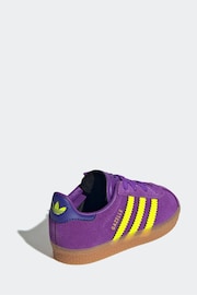 Adidas Oringnal Purple Gazelle Elastic Lace Trainers - Image 4 of 9