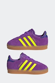 Adidas Oringnal Purple Gazelle Elastic Lace Trainers - Image 7 of 9