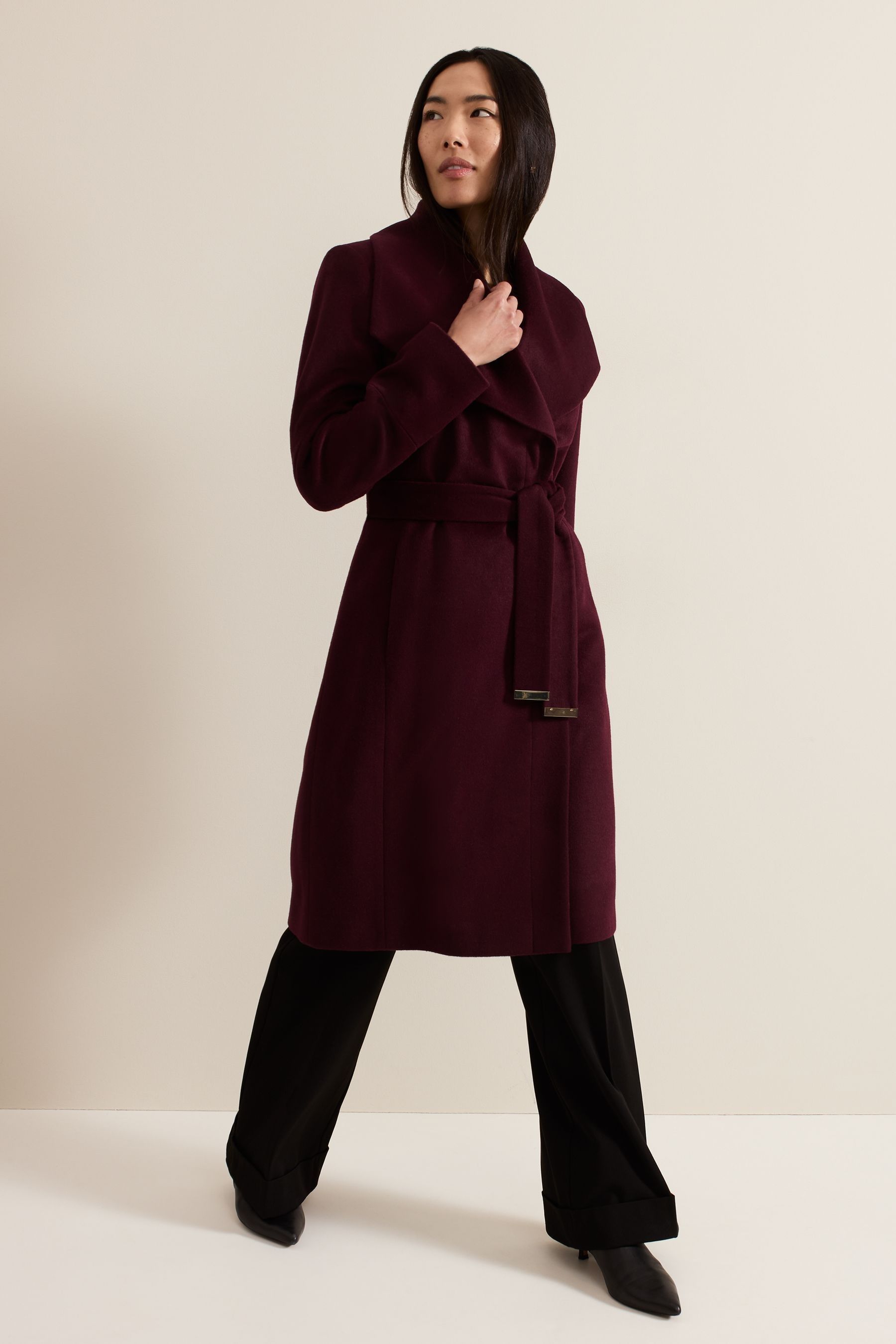 Buy Phase Eight Red Nicci Belted Wool Coat from the Next UK online shop