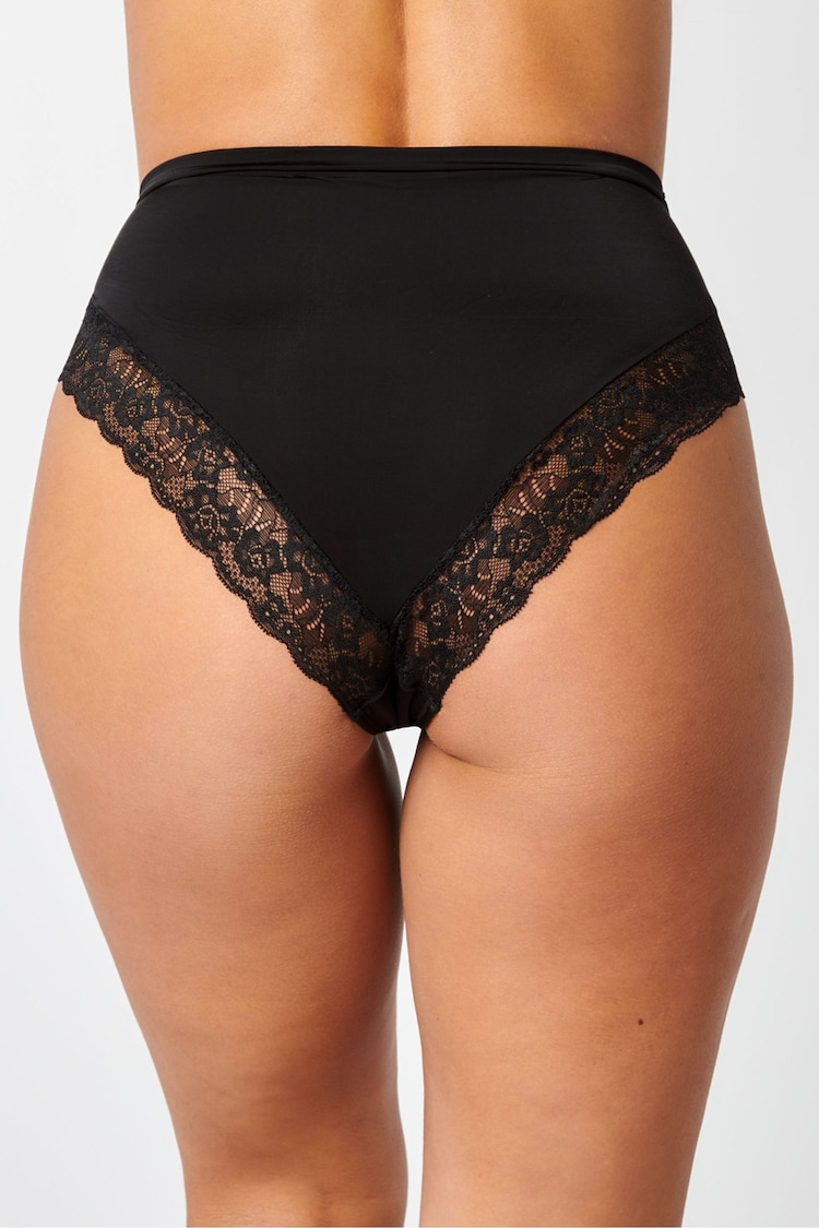 Boux Avenue Microfibre and Lace High Black Briefs 5 Pack - Image 3 of 3