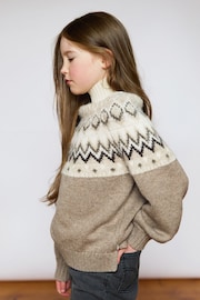 The Little Tailor Kids Diamond Fairisle Knitted Christmas Jumper - Image 2 of 3