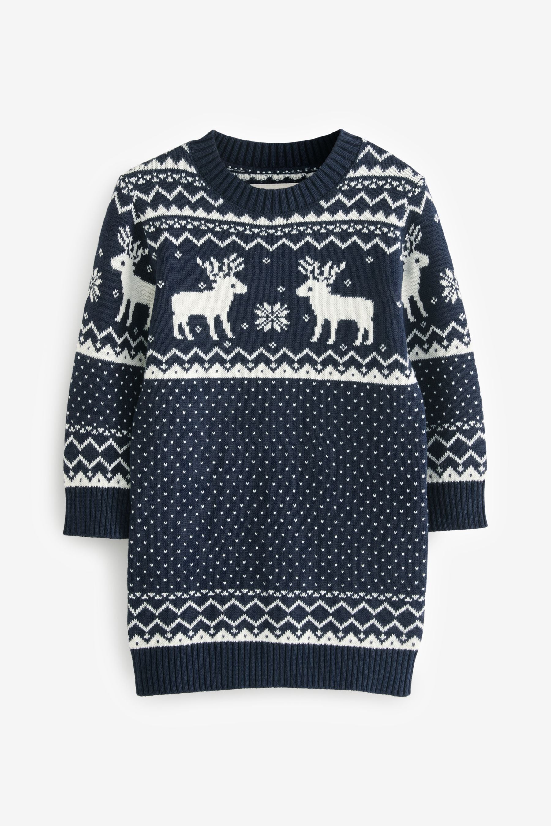 Buy The Little Tailor Kids Christmas Reindeer Fairisle Dress from Next Luxembourg