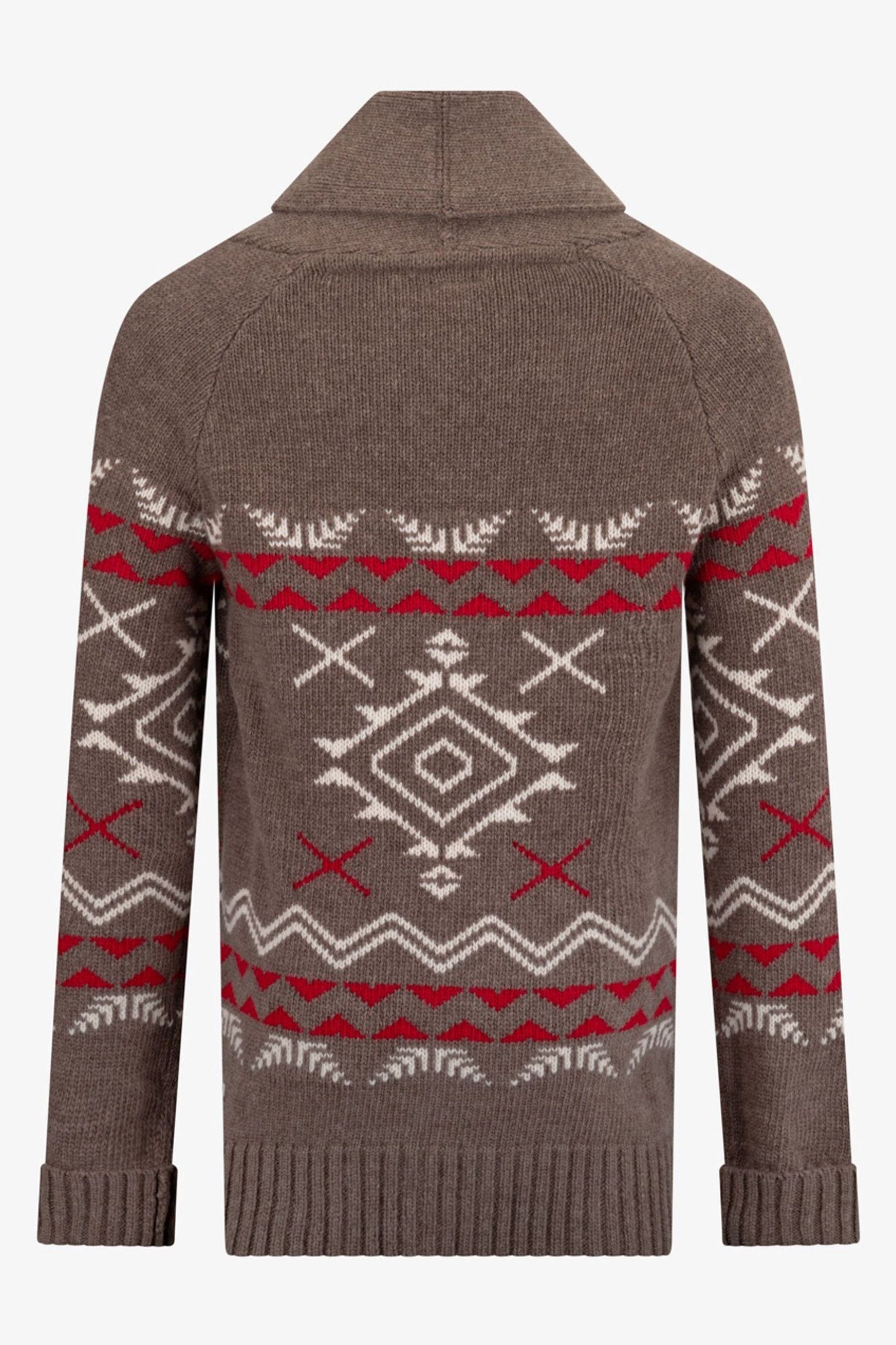 Buy The Little Tailor Brown Aztec Chunky Knit Christmas Cardigan from the Next UK online shop