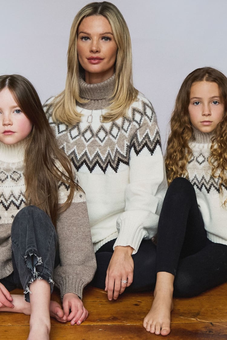 The Little Tailor Kids Cream Diamond Fairisle Knitted Christmas Jumper - Image 3 of 3