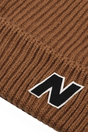 New Balance Brown Winter Watchman Block N Beanie - Image 3 of 3