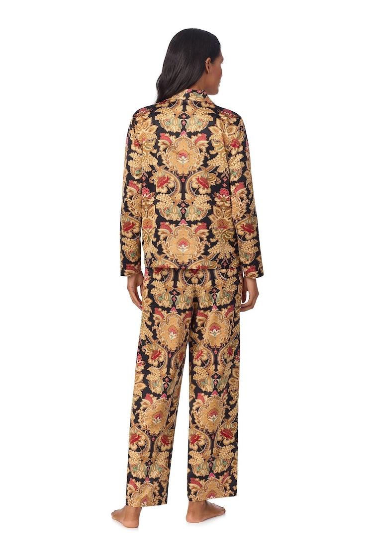 Lauren Ralph Lauren Gold Fashion Satin Printed Paisly Pajamas - Image 2 of 3