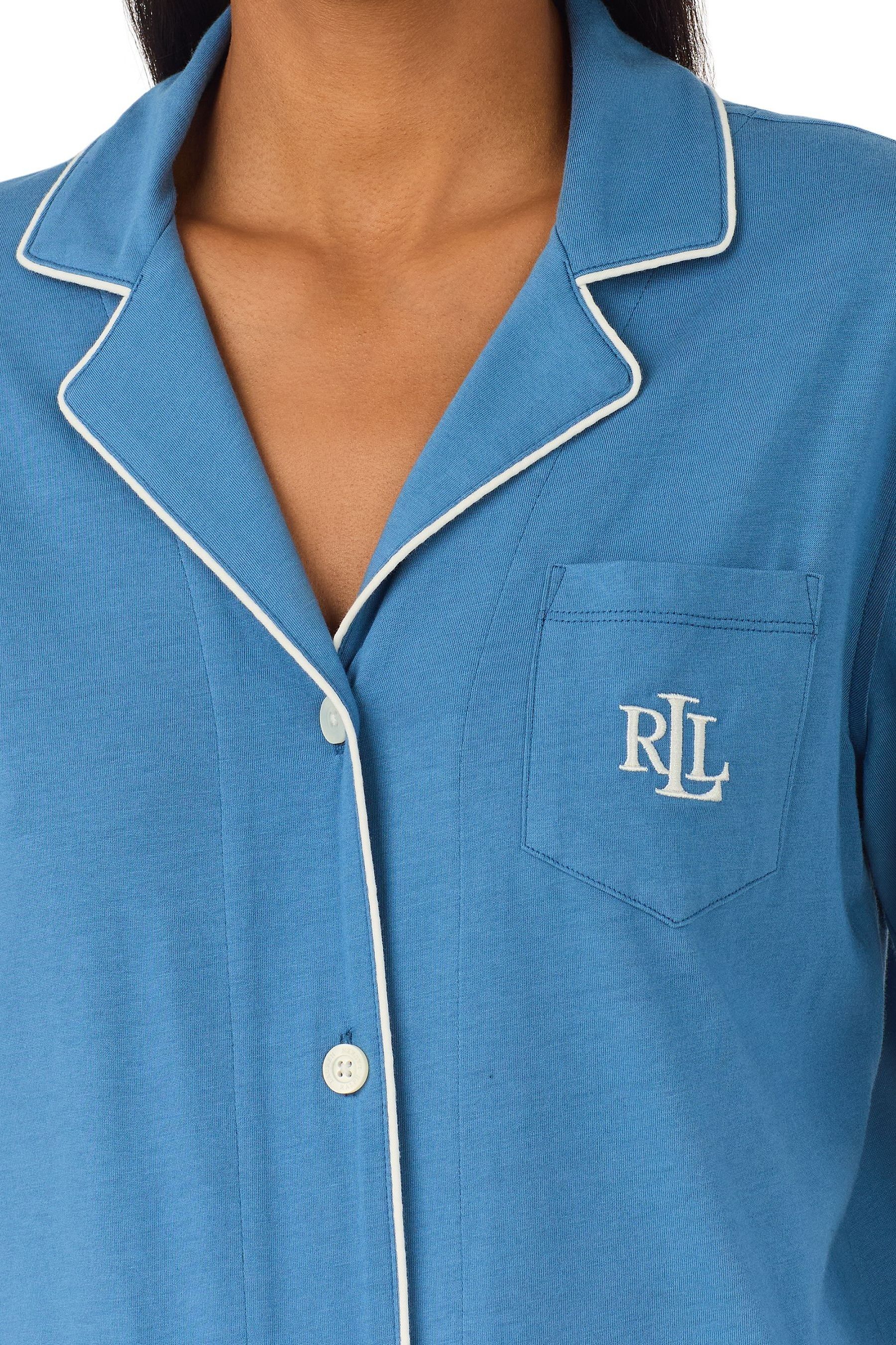 Buy Lauren Ralph Lauren Blue Hammond Knits Notch Collar Pyjamas from the Next UK online shop