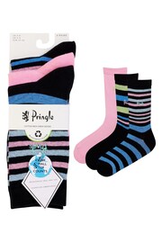 Pringle Black Fashion Stripe Crew Socks 3 pack - Image 10 of 12