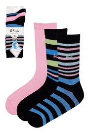 Pringle Black Fashion Stripe Crew Socks 3 pack - Image 11 of 12