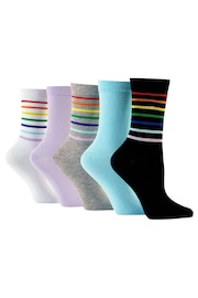 Wild Feet Grey Bamboo Leopard Print Socks 5 pack - Image 10 of 13