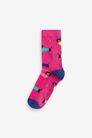 Wild Feet Pink Highland Cow Socks 3 Pack - Image 4 of 4