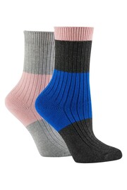 Caroline Gardner Charcoal Grey Supersoft Bamboo Leisure Socks 2 pack - Image 2 of 8