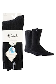 Pringle Black Textured Knit Boot Socks 2 pack - Image 9 of 10