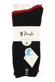 Pringle Red Textured Knit Boot Socks 2 pack - Image 6 of 10