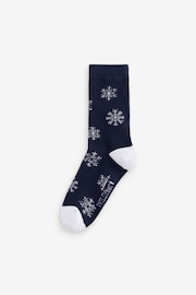 Wild Feet Grey Christmas Tree Crew Socks 3 Pack - Image 4 of 4