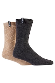 Pringle Grey Textured Knit Boot Socks 2 pack - Image 7 of 10