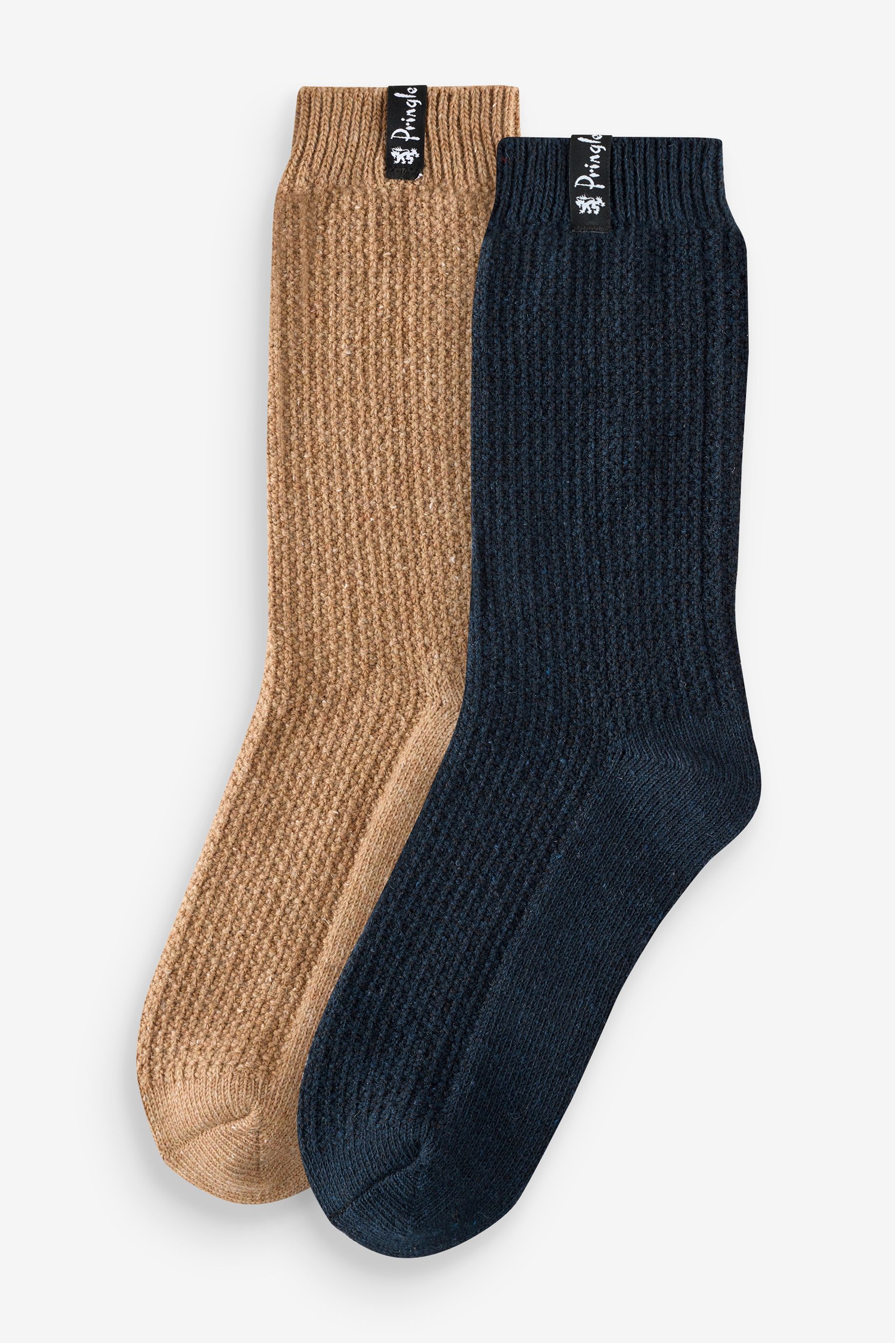 Buy Pringle Natural Textured Knit Boot Socks 2 pack from Next Oman