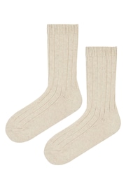 Pringle Natural Classic Rib Recycled Wool Boot Socks 2 pack - Image 1 of 9