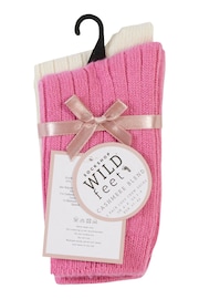 Wild Feet Pink Luxury Cashmere Blend Socks 2 pack - Image 7 of 10