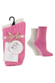 Wild Feet Pink Luxury Cashmere Blend Socks 2 pack - Image 8 of 10