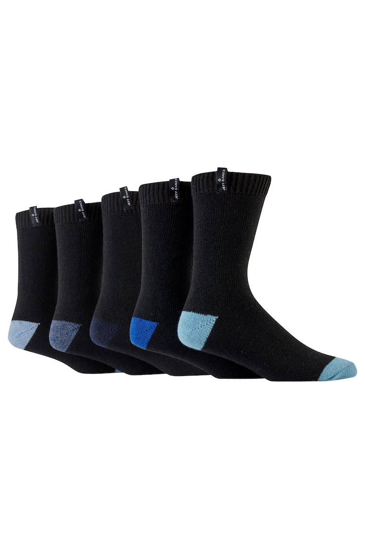 Jeff Banks Black Chunky Knit Boot Socks 5 Pack - Image 7 of 7