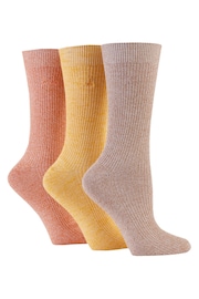 Pringle Orange Bamboo Light Leisure Twist Yarn Crew Socks 3 pack - Image 2 of 11