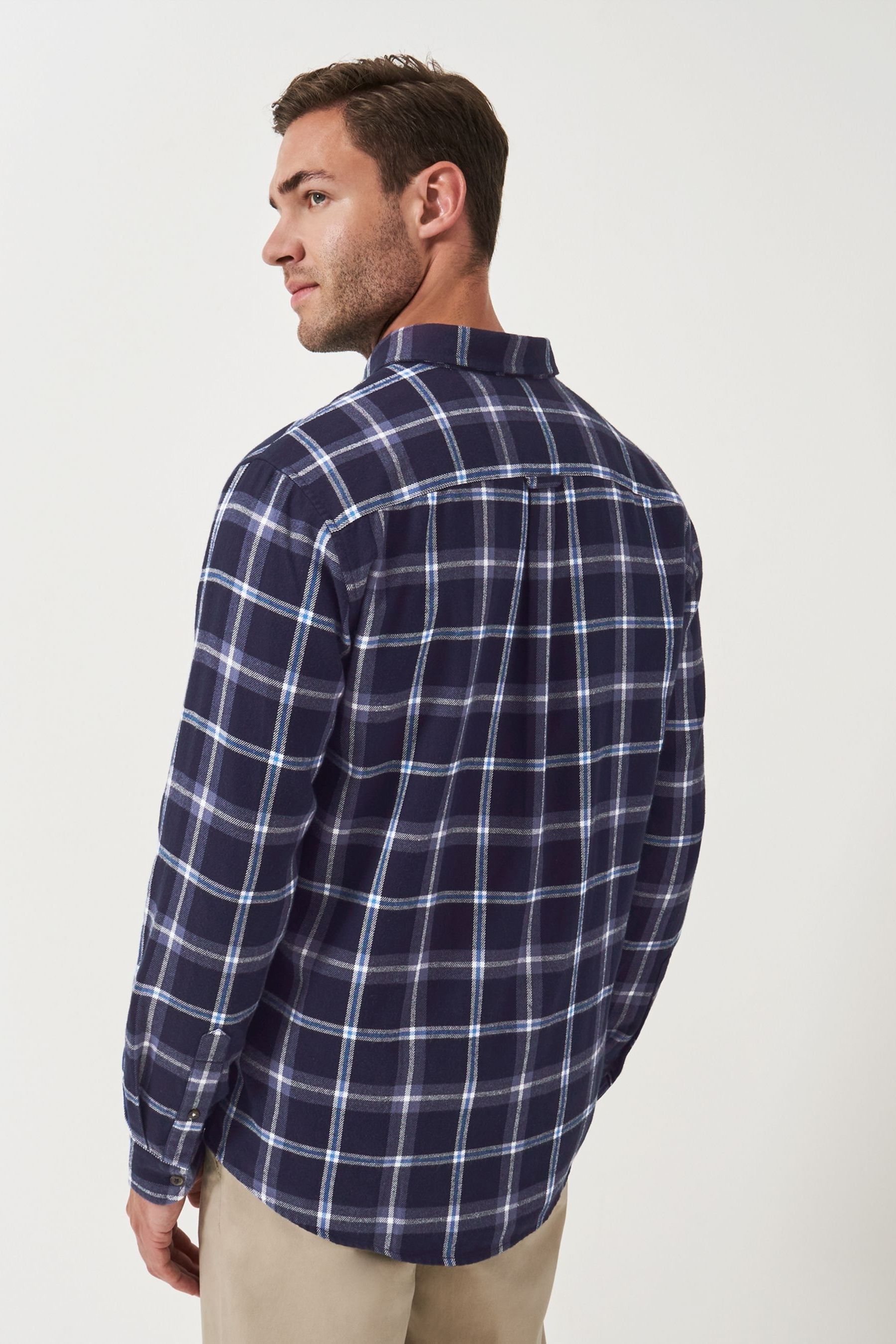 Buy Crew Clothing Company Blue Long Sleeve House Check Flannel 100 Cotton Shirt from Next Luxembourg
