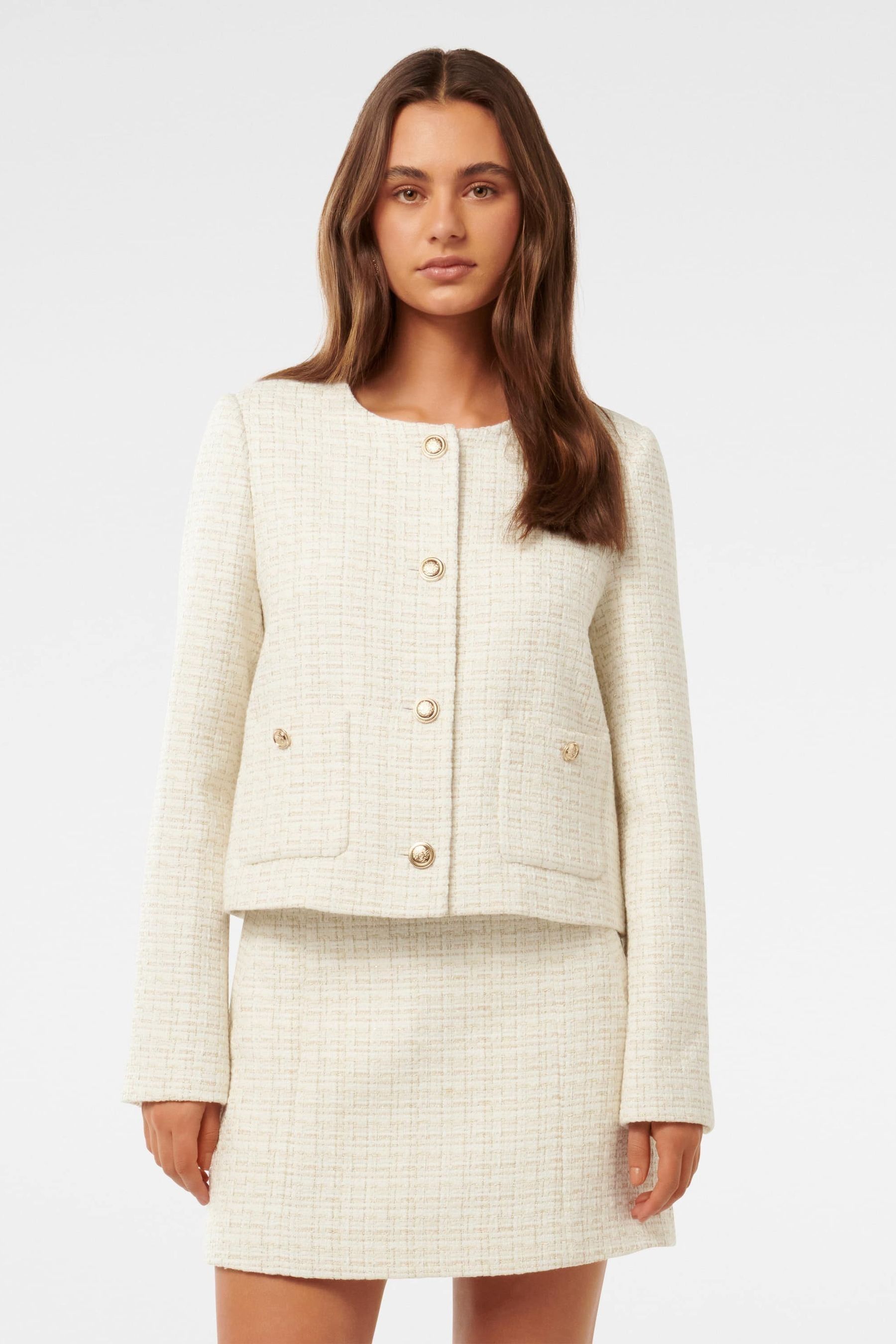 White boucle jacket cheap