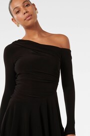 Forever New Black Mini Elise Jersey Twist Dress - Image 3 of 5