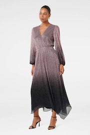 Forever New Pink Gisele Ombre Plisse Maxi Dress - Image 4 of 4