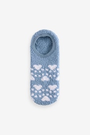 Wild Feet Grey Fluffy Cosy Peds Socks with Non Slip Grip Pack 4 - Image 3 of 12