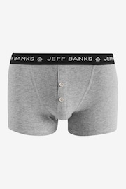 Jeff Banks Grey Cotton Button Fly Boxers 3 Pack - Image 3 of 11