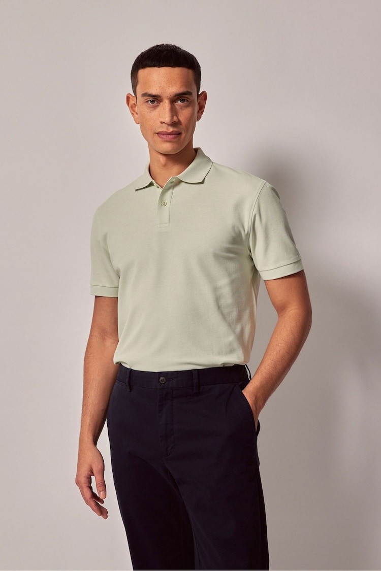 Hawes & Curtis Short Sleeve Mercerised Green Polo Shirt - Image 1 of 3