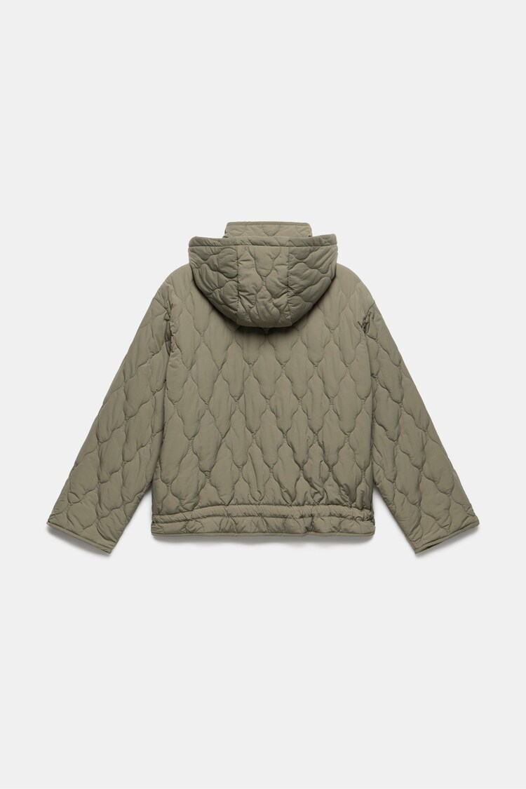 Mint Velvet Green Quilted Hooded Jacket - Image 4 of 4