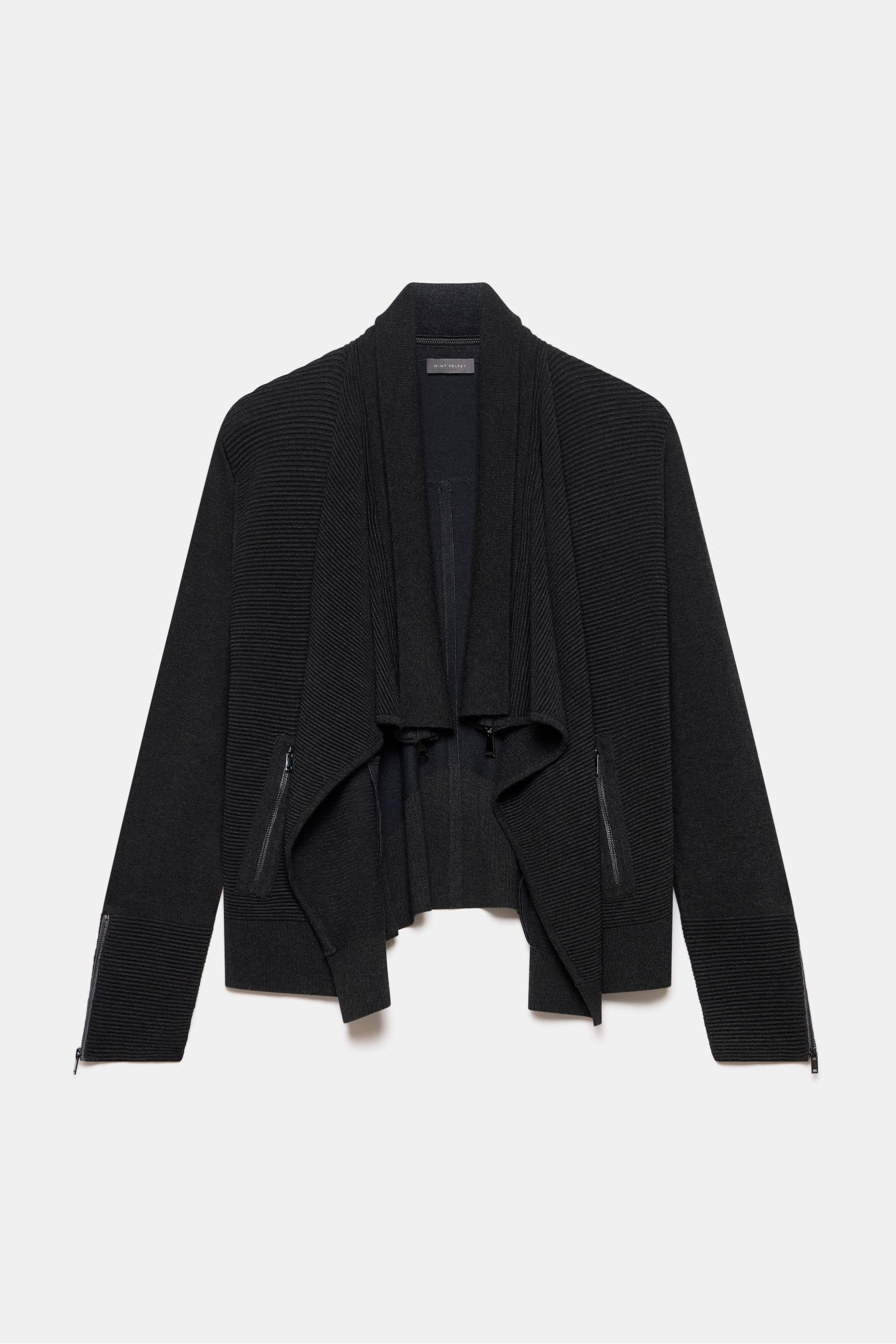 Buy Mint Velvet Black Waterfall Cardigan from Next Bahrain