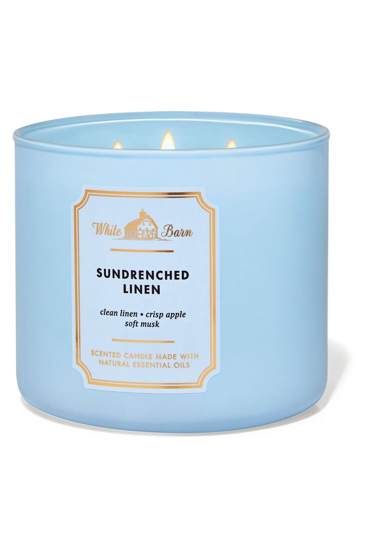 Bath & Body Works Sundrenched Linen 3-Wick Candle 14.5 oz / 411 g - Image 1 of 1