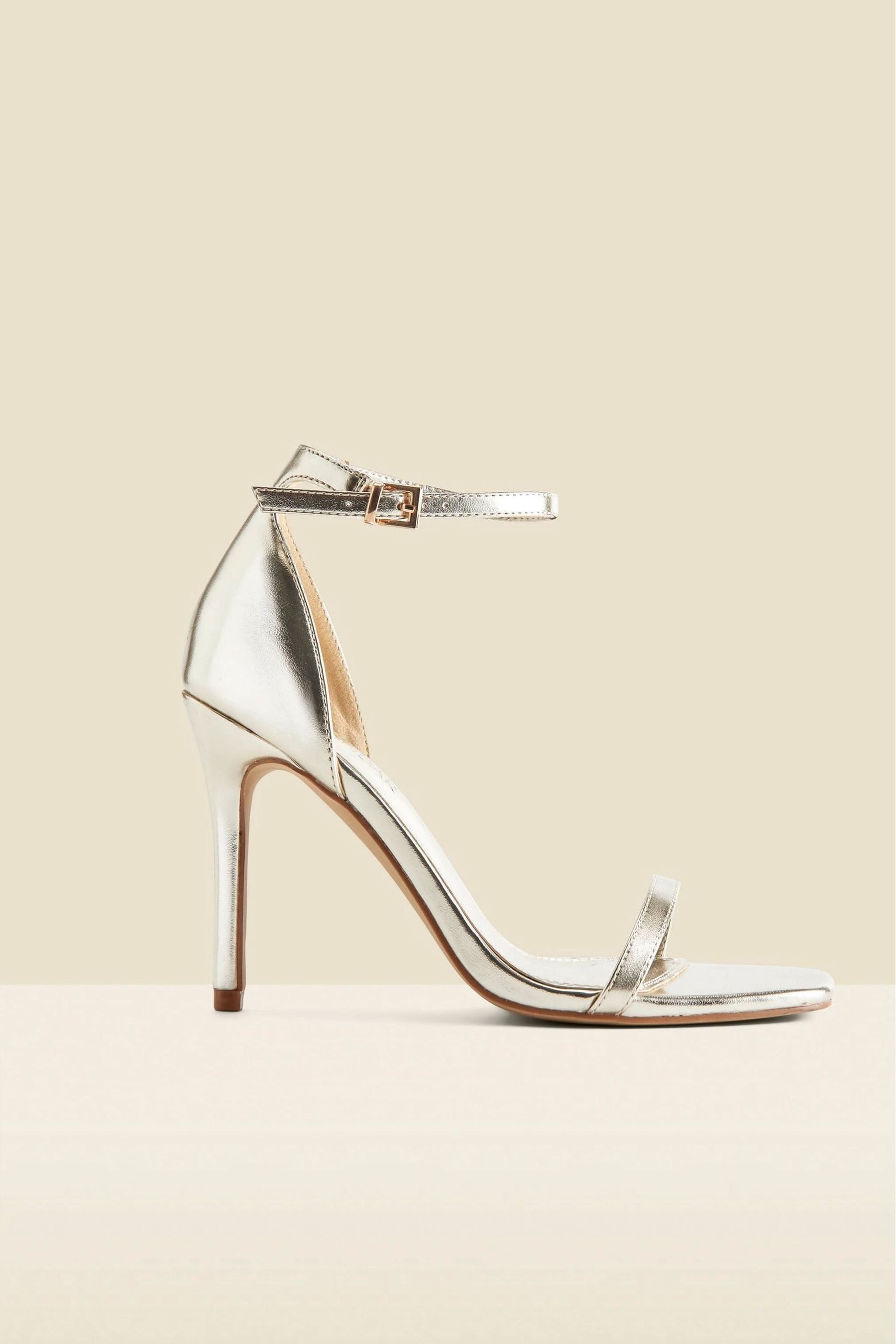 Buy Sosandar Gold Faux Leather Square Toe Barely There Sandals from the Next UK online shop