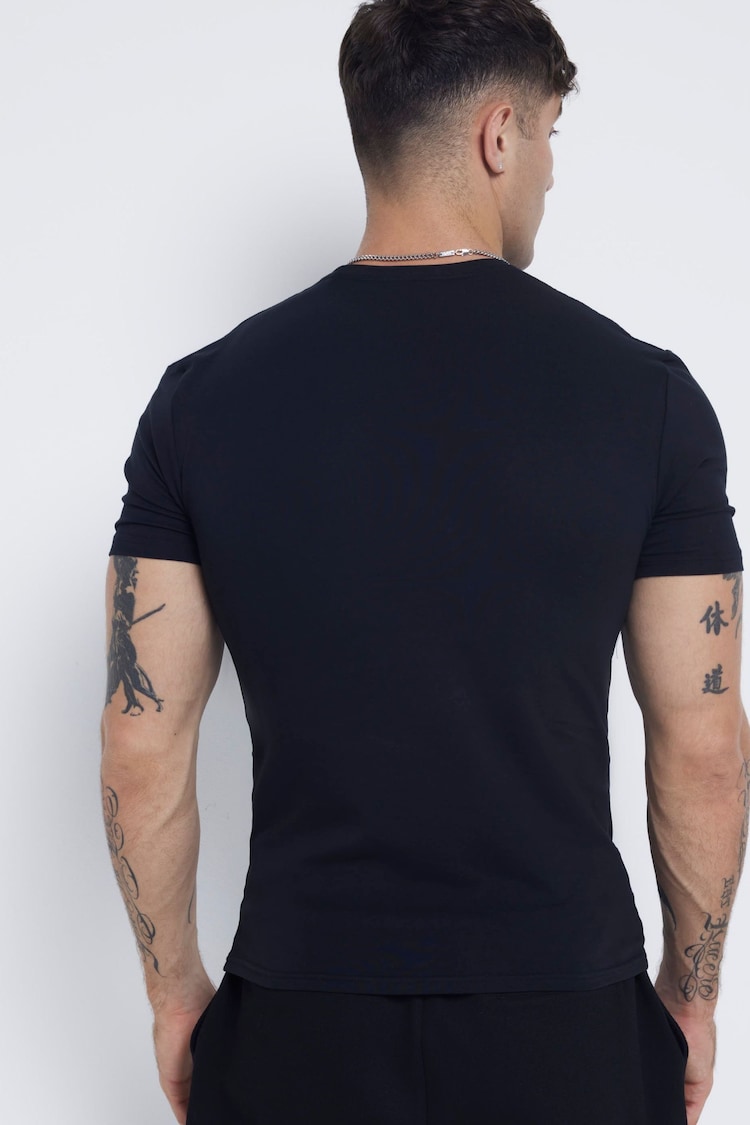 River Island Black Muscle Fit Brand Carrier T-Shirt - Image 2 of 3