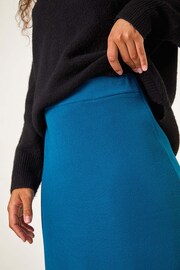 Roman Blue Front Split Knitted Midi Skirt - Image 5 of 5