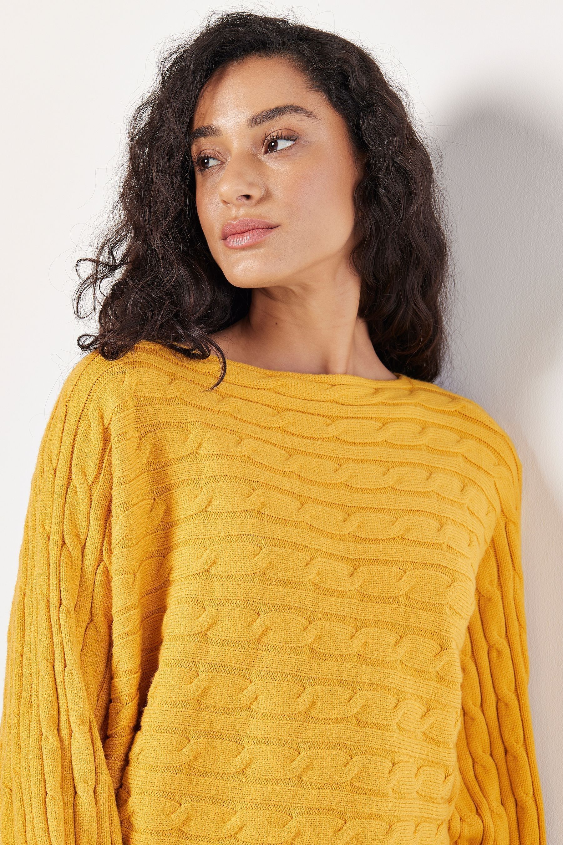 Yellow batwing jumper on sale
