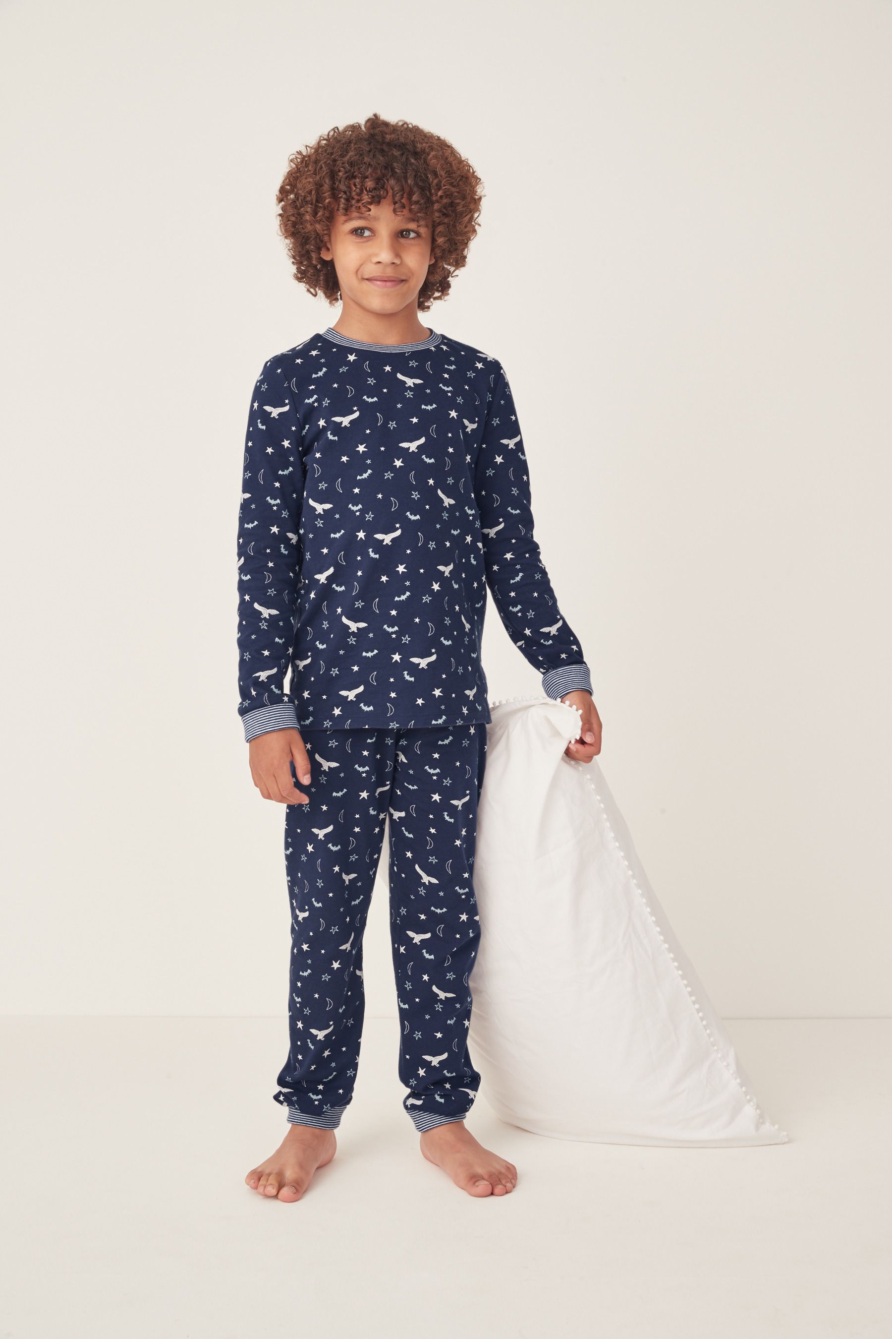 The White Company Slim Fit Organic Cotton Glow In The Dark Woodlands Pyjamas