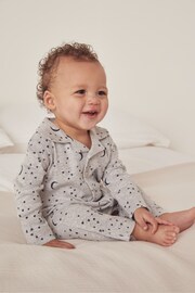 The White Company Natural Organic Cotton Moon And Star Sleepsuit - Image 1 of 5