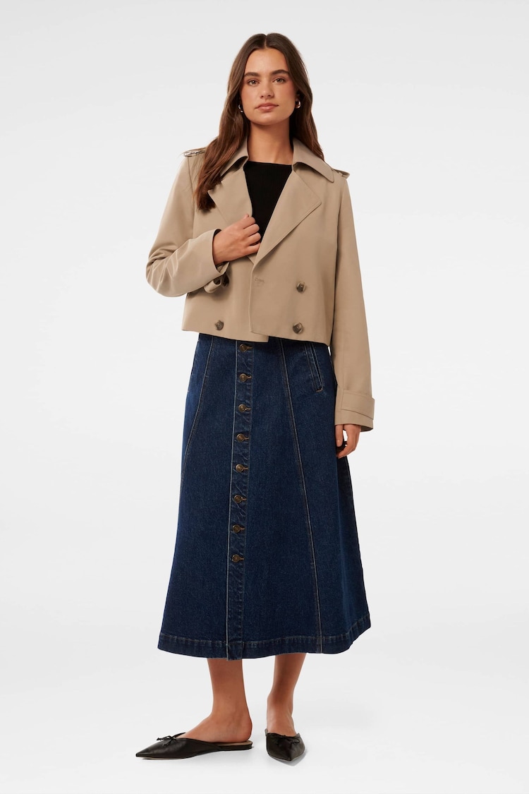 Forever New Brown Ellie Cropped Trench Coat - Image 5 of 5