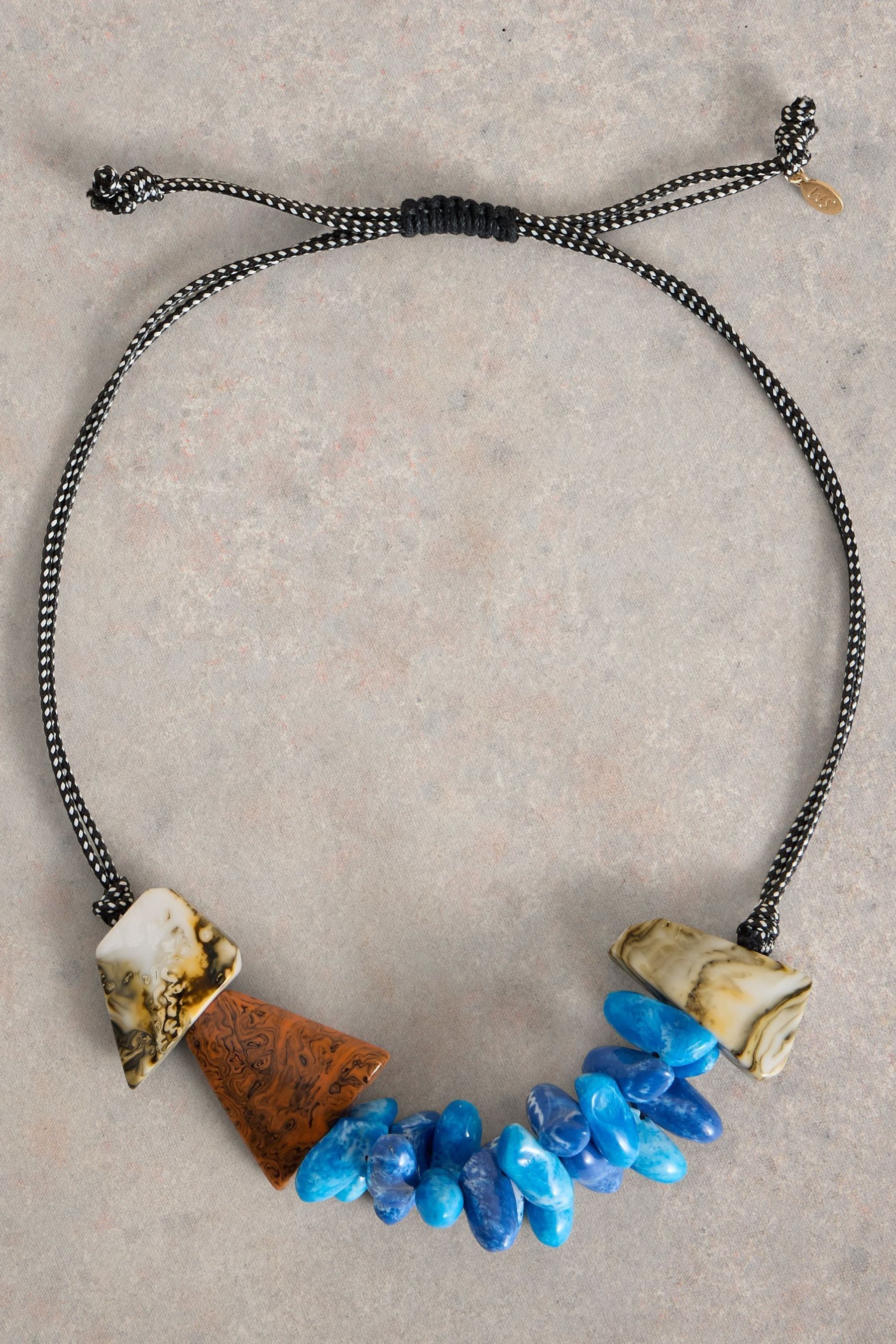 Buy White Stuff Blue Camellia Resin Necklace from Next Luxembourg