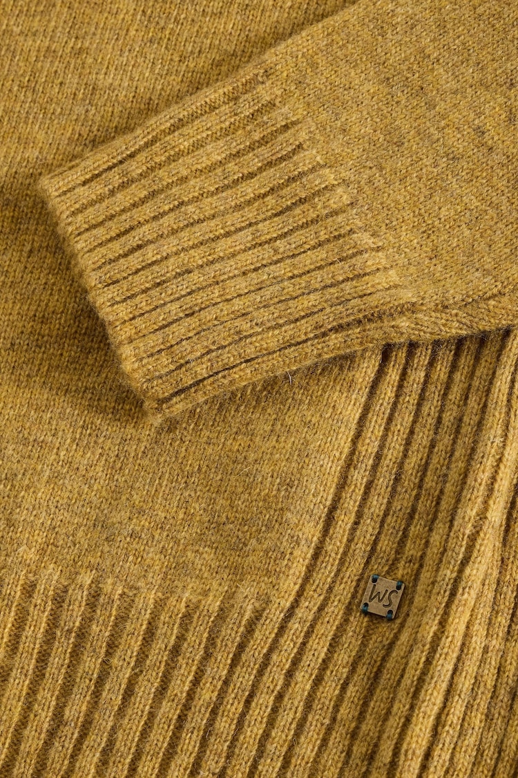 White Stuff Yellow Lambswool Henley Jumper - Image 6 of 6