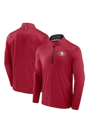 Fanatics Red NFL San Francisco 49ers Defender Quarter-Zip Sweat Top - Image 1 of 3