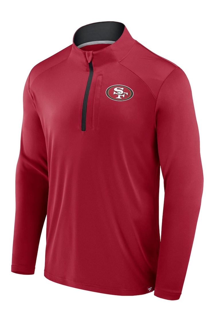 Fanatics Red NFL San Francisco 49ers Defender Quarter-Zip Sweat Top - Image 2 of 3